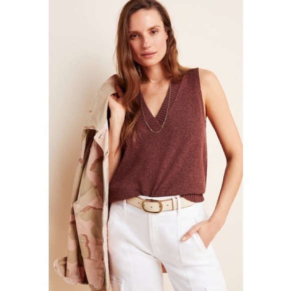 Anthro V-neck Sweater Tank - Picture 3 of 4